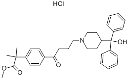 A,A-DIMETHYL-4-[4-[4-(HYDROXYDIPHENYL METHYL)-1-PIPERIDINYL]-1-OXOBUTYL]PHENYL ACETIC ACID METHYL ESTER HYDROCHLORIDE