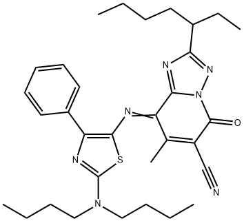 1,2,4Triazolo1,5-apyridine-6-carbonitrile, 8-2-(dibutylamino)-4-phenyl-5-thiazolylimino-2-(1-ethylpentyl)-5,8-dihydro-7-methyl-5-oxo-