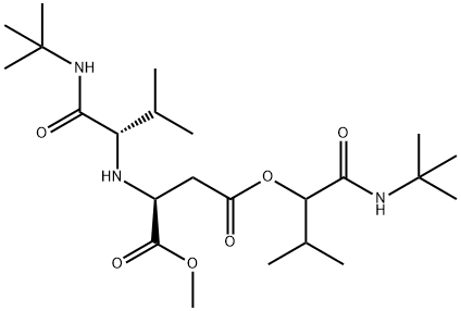 L-Aspartic acid, N-[1-[[(1,1-dimethylethyl)amino]carbonyl]-2-methylpropyl]-, 4-[1-[[(1,1-dimethylethyl)amino]carbonyl]-2-methylpropyl] 1-methyl ester, [S-(R*,R*)]- (9CI)
