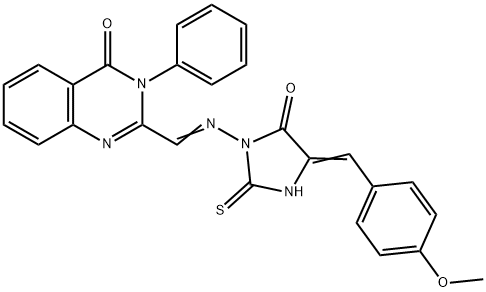 4(3H)-Quinazolinone, 2-(((4-((4-methoxyphenyl)methylene)-5-oxo-2-thiox o-1-imidazolidinyl)imino)methyl)-3-phenyl-