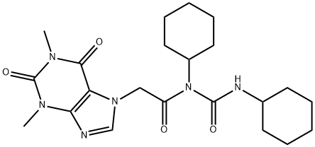 7H-Purine-7-acetamide, 1,2,3,6-tetrahydro-N-cyclohexyl-N-((cyclohexyla mino)carbonyl)-1,3-dimethyl-2,6-dioxo-