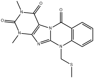 Purino[8,7-b]quinazoline-2,4,6(1H,3H,11H)-trione,  1,3-dimethyl-11-[(methylthio)methyl]-