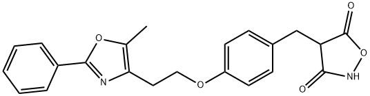 4-[[4-[2-(5-methyl-2-phenyl-1,3-oxazol-4-yl)ethoxy]phenyl]methyl]isoxazolidine-3,5-dione