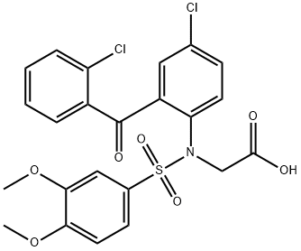 N-[4-Chloro-2-(2-chlorobenzoyl)phenyl]-N-[(3,4-dimethoxyphenyl)sulfonyl]glycine