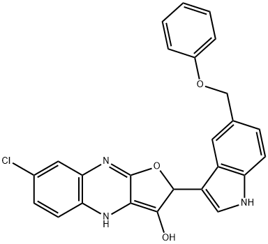 7-Chloro-2,4-dihydro-2-[5-(phenoxymethyl)-1H-indol-3-yl]furo[2,3-b]quinoxalin-3-ol