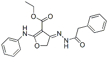 3-Furancarboxylic  acid,  4,5-dihydro-4-[(phenylacetyl)hydrazono]-2-(phenylamino)-,  ethyl  ester  (9CI)