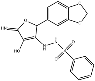 Benzenesulfonic acid, 2-?[2-?(1,?3-?benzodioxol-?5-?yl)?-?2,?5-?dihydro-?4-?hydroxy-?5-?imino-?3-?furanyl]?hydrazide
