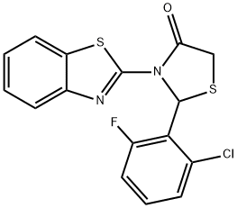 3-(苯并[D]噻唑-2-基)-2-(2-氯-6-氟苯基)噻唑烷-4-酮
