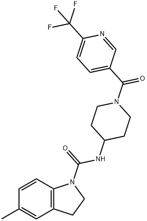 5-METHYL-N-(1-([6-(TRIFLUOROMETHYL)PYRIDIN-3-YL]CARBONYL)PIPERIDIN-4-YL)INDOLINE-1-CARBOXAMIDE