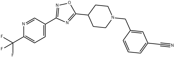 3-[(4-(3-[6-(TRIFLUOROMETHYL)PYRIDIN-3-YL]-1,2,4-OXADIAZOL-5-YL)PIPERIDIN-1-YL)METHYL]BENZONITRILE
