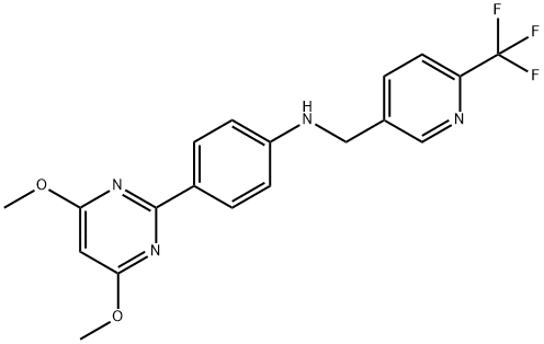 4-(4,6-DIMETHOXYPYRIMIDIN-2-YL)-N-([6-(TRIFLUOROMETHYL)PYRIDIN-3-YL]METHYL)ANILINE