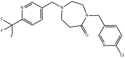 4-[(6-CHLOROPYRIDIN-3-YL)METHYL]-1-([6-(TRIFLUOROMETHYL)PYRIDIN-3-YL]METHYL)-1,4-DIAZEPAN-5-ONE