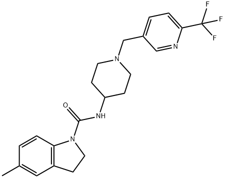 5-METHYL-N-(1-([6-(TRIFLUOROMETHYL)PYRIDIN-3-YL]METHYL)PIPERIDIN-4-YL)INDOLINE-1-CARBOXAMIDE