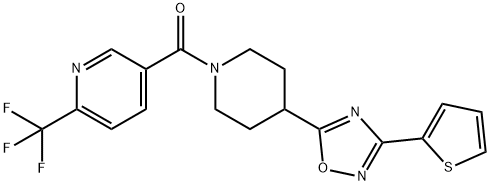 5-((4-[3-(2-THIENYL)-1,2,4-OXADIAZOL-5-YL]PIPERIDIN-1-YL)CARBONYL)-2-(TRIFLUOROMETHYL)PYRIDINE