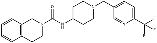 N-(1-([6-(TRIFLUOROMETHYL)PYRIDIN-3-YL]METHYL)PIPERIDIN-4-YL)-3,4-DIHYDROISOQUINOLINE-2(1H)-CARBOXAMIDE
