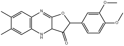 Furo[2,?3-?b]?quinoxalin-?3(2H)?-?one, 2-?(3,?4-?dimethoxyphenyl)?-?3a,?4-?dihydro-?6,?7-?dimethyl- (9CI)