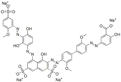 5-[[4||-||-[[8-[[2,4-dihydroxy-3-[(2-methoxy-5-sulphophenyl)azo]phenyl]azo]-1-hydroxy-3,6-disulpho-2-naphthyl]azo]-3,3||-||-dimethoxy[1,1||-||-biphenyl]-4-yl]azo]salicylic acid, sodium salt