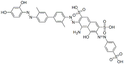 4-amino-3-[[4||-||-[(2,4-dihydroxyphenyl)azo]-3,3||-||-dimethyl[1,1||-||-biphenyl]-4-yl]azo]-5-hydroxy-6-[(4-sulphophenyl)azo]naphthalene-2,7-disulphonic acid
