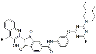 2-(4-bromo-3-hydroxy-2-quinolyl)-N-[3-[[4-(dibutylamino)-6-fluoro-1,3,5-triazin-2-yl]oxy]phenyl]-2,3-dihydro-1,3-dioxo-1H-indene-5-carboxamide