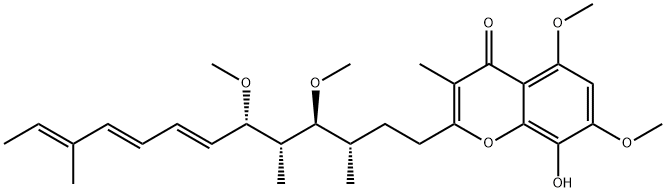 2-[(3S,4S,5S,6S,7E,9E,11E)-4,6-diMethoxy-3,5,11-triMethyl-7,9,11-tridecatrienyl]-8-hydroxy-5,7-diMethoxy-3-Methyl-4H-1-benzopyran-4-one