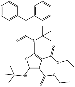3,4-Furandicarboxylic  acid,  2-[(1,1-dimethylethyl)amino]-5-[(1,1-dimethylethyl)(diphenylacetyl)amino]-,  diethyl  ester  (9CI)