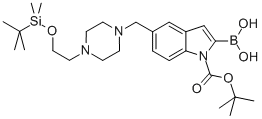 1H-Indole-1-carboxylic acid, 2-borono-5-[[4-[2-[[(1,1-dimethylethyl)dimethylsilyl]oxy]ethyl]-1-piperazinyl]methyl]-, 1-(1,1-dimethylethyl) ester