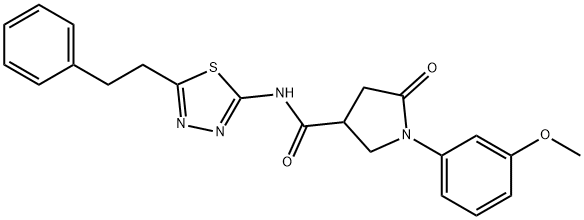 1-(3-methoxyphenyl)-5-oxo-N-[5-(2-phenylethyl)-1,3,4-thiadiazol-2-yl]pyrrolidine-3-carboxamide